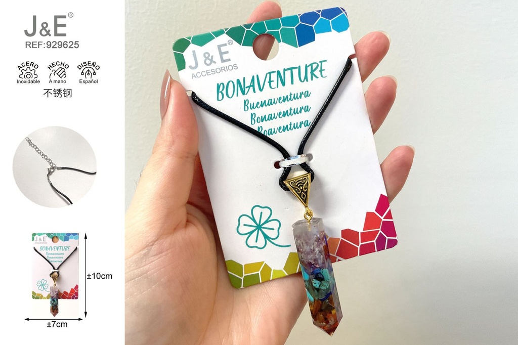[12u/cx]Pilar hexagonal de piedra 1*4.5CM - Multicolor