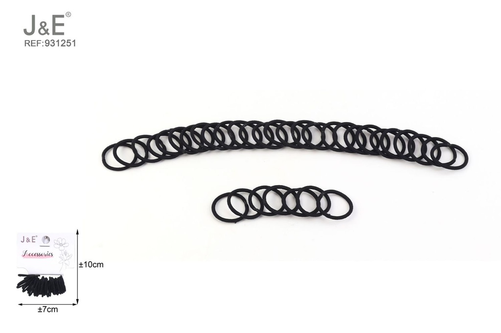 [12u/cx]Gomas finas negras, 36 piezas