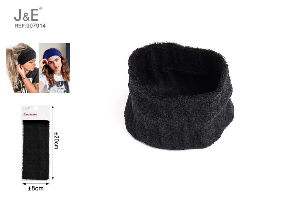 [12u/cx]Cinta para el cabello de 8cm negra
