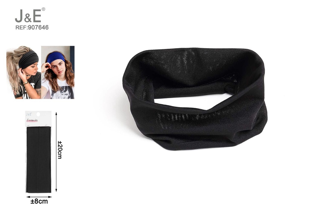 [12u/cx]Diadema de leche seda negra 9 cm