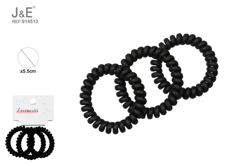 [12u/cx]Set de 3 brazaletes mate negro