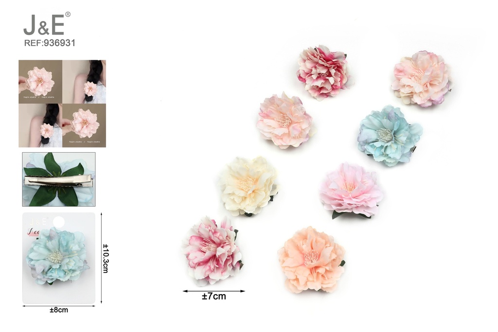 [12u/cx]Pinza flor de peonía para el cabello