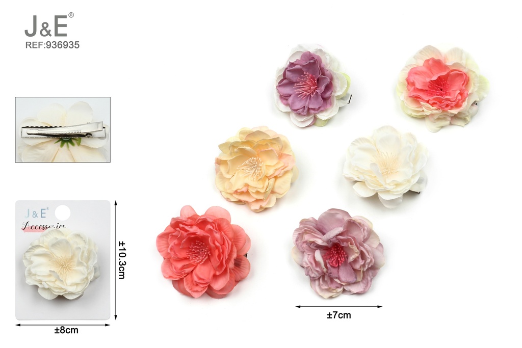 [12u/cx]Pinza de pico de pato con flor de peonía bicolor