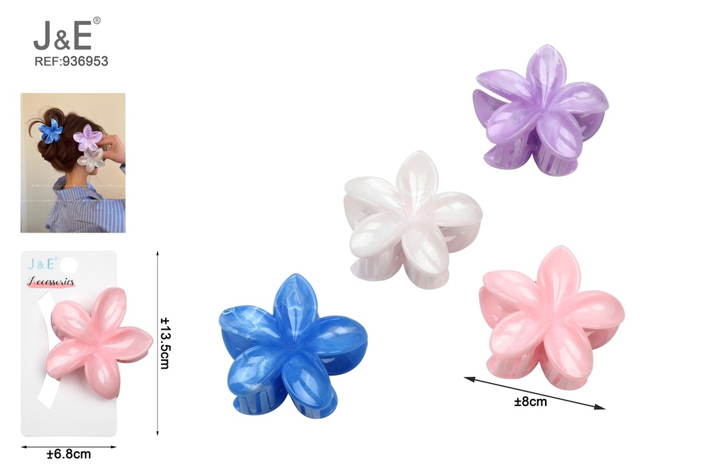 [12u/cx]Pinza con diseño de flor de huevo 8 cm