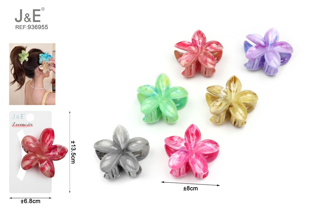 [12u/cx]Pinza con diseño de flor de huevo 8 cm