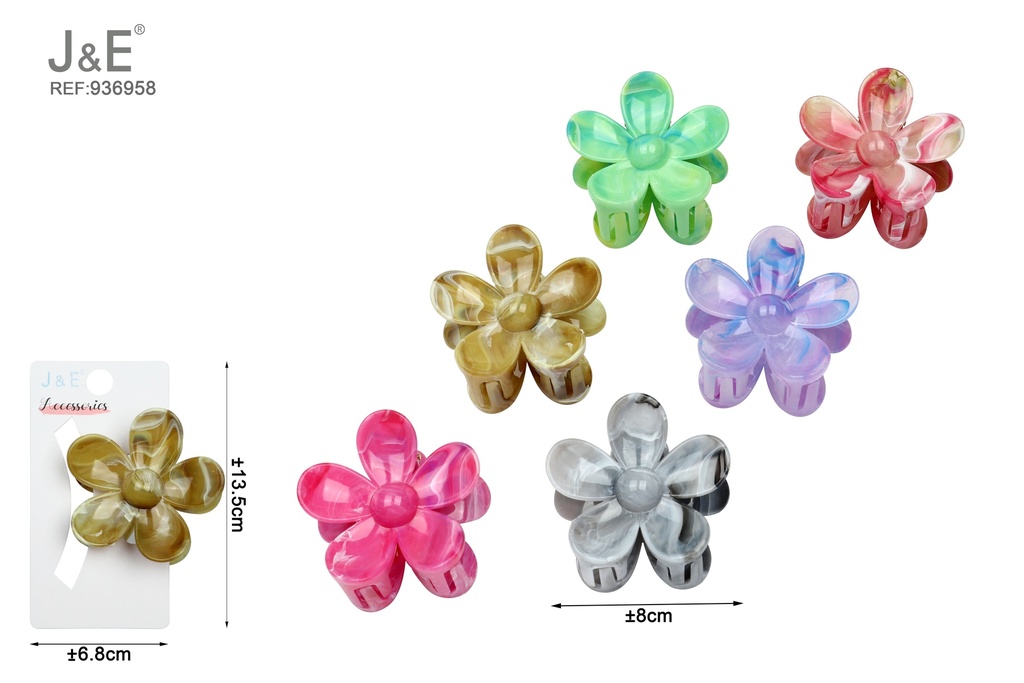 [12u/cx]Pinza de garra de flor de cinco pétalos de 7.5cm