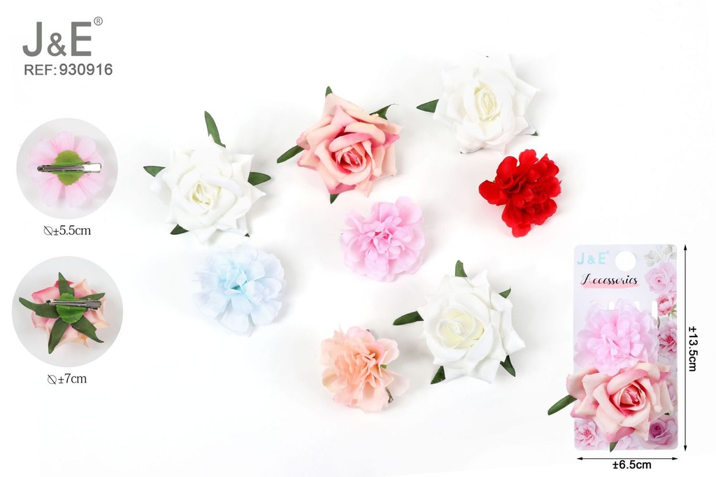 [12u/cx]Pinza de pico de pato con flores artificiales combinadas