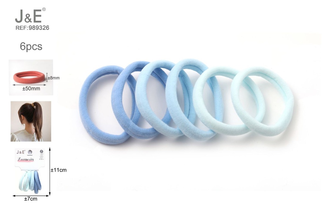 [24u/cx]Anillos finos decorativos 6 piezas tonos azules 3 colores