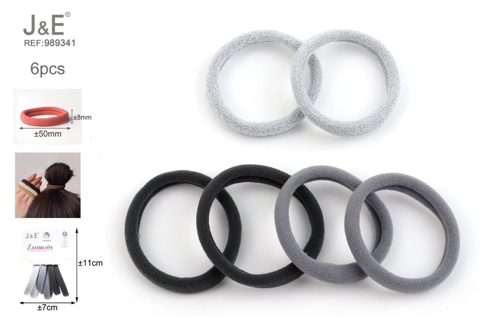 [24u/cx]Anillos de toalla delgados de Dupont (2 anillos decorativos + 4 Dupont anillos) 6 piezas mixtas en 3 colores