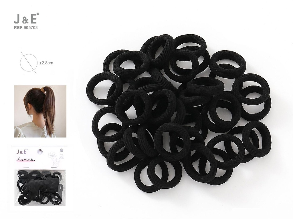 [12u/cx]Conjunto de anillos de toalla 40 piezas todo en negro - Modelo 3659-8#