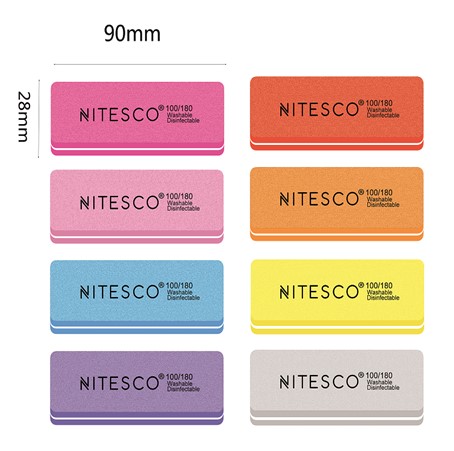 [20u/cx] Lixa de unha mini esponja – Forma retangular pequena alta elasticidade – célula fechada