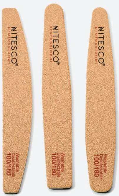 [25u/cx] Lixa de unha de papel de lixa marrom – Forma semilunar 1,8MM núcleo amarelo, fundo de papel de lixa amarelo