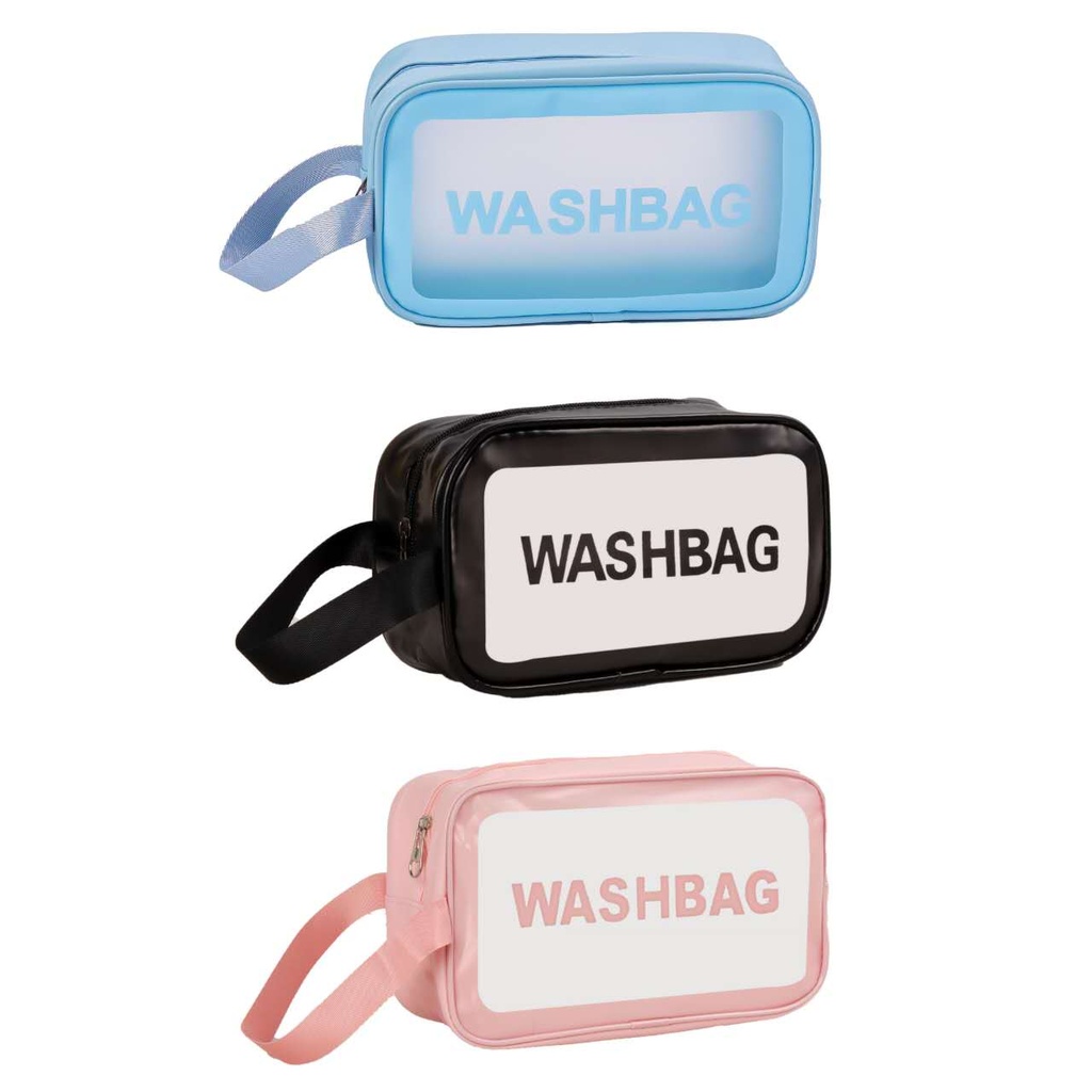 [6u/cx]Bolsa de maquillaje mediana TPU con asa única 27x16x10 cm