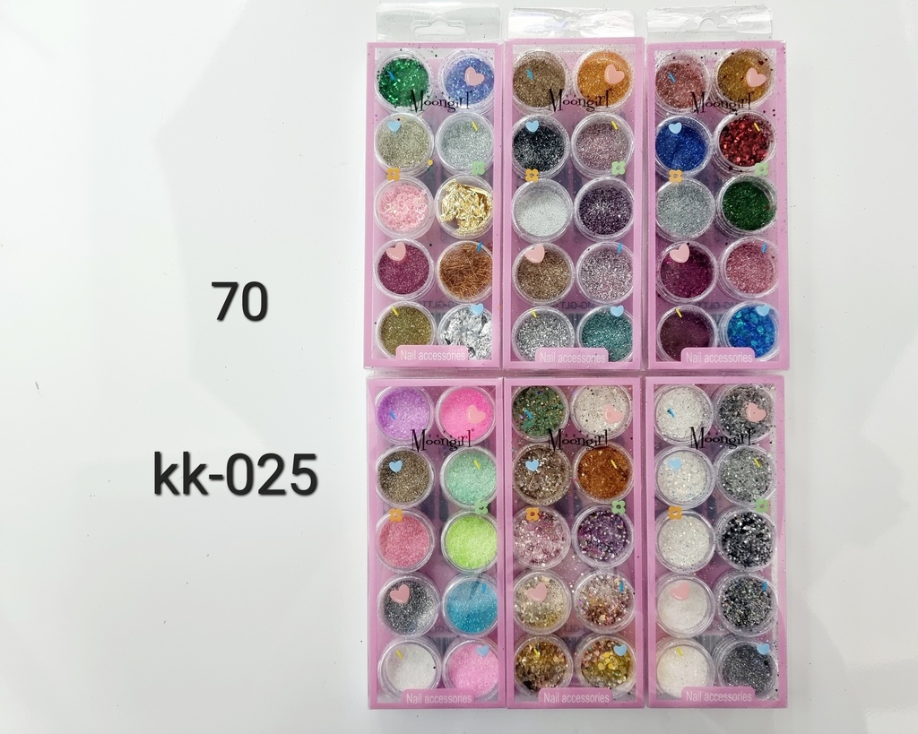[12u/cx]Decoración de uñas 10 piezas polvo en caja