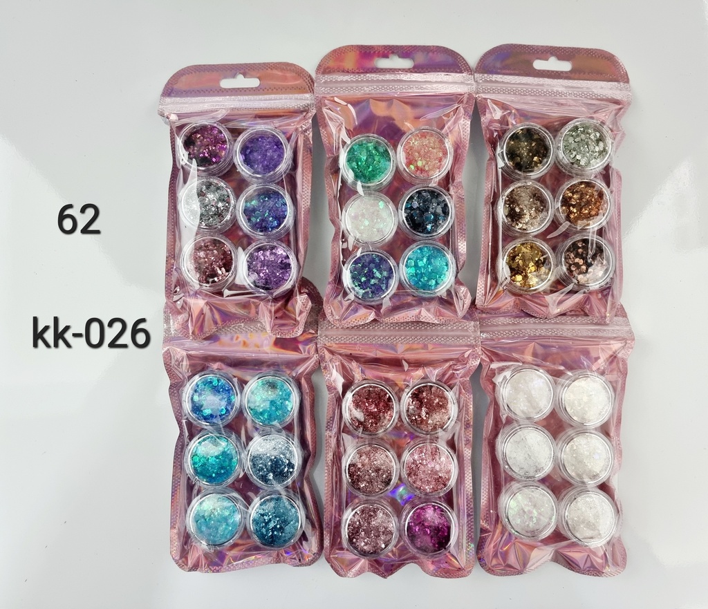 [12u/cx]Decoración de uñas 6 piezas botellas de diamante