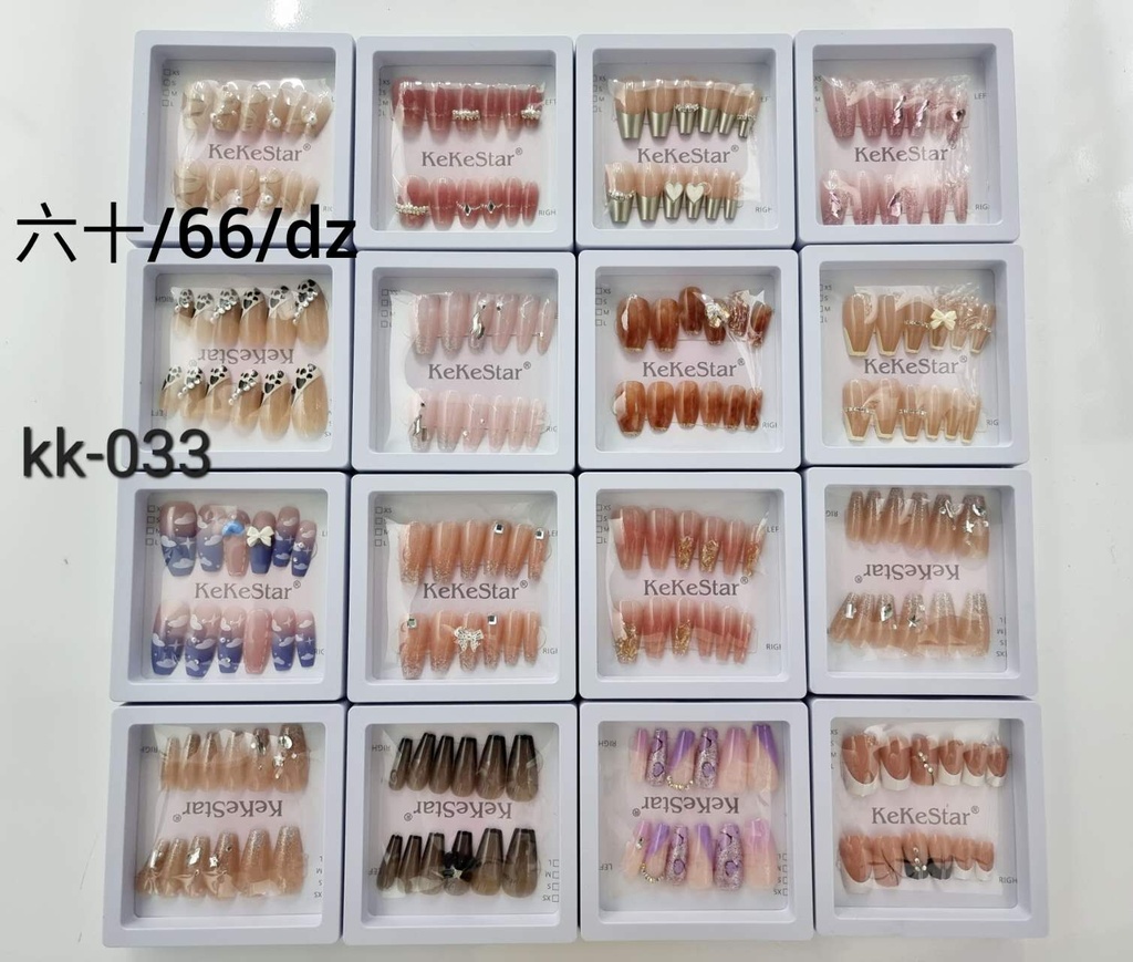 [12u/cx]Set de 12 uñas postizas con diamantes
