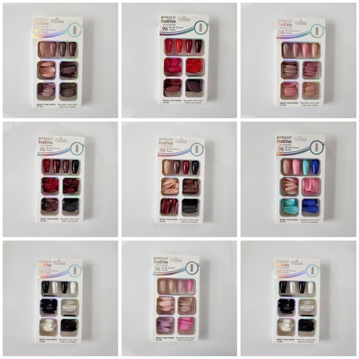 [12u/cx]Uñas postizas 96 piezas forma ballet medio