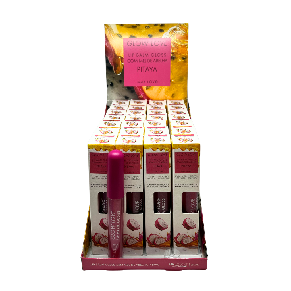 Lip Balm Gloss com Mel de Abelha Pitaya_Box COM 28 UNIDADES
