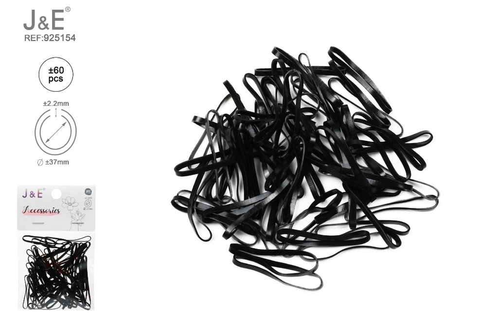 [24u/cx]Set de ligas grandes negras ±60 piezas