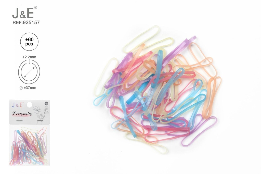 [24u/cx]Set de ligas grandes en colores pastel claro ±60 piezas