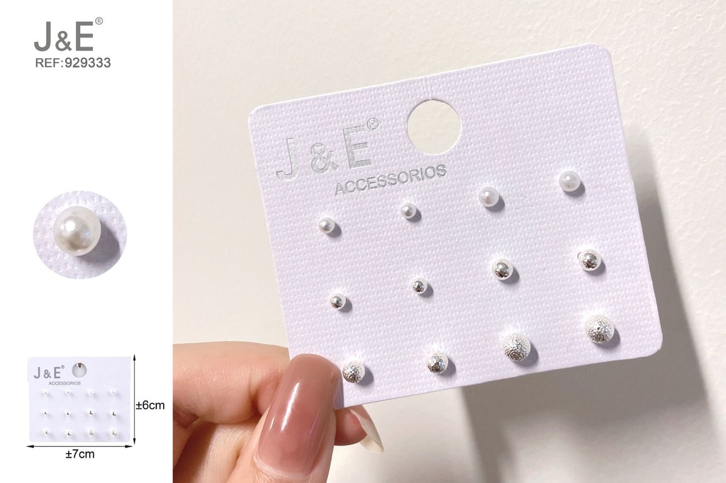 [6u/cx]Set de 6 pares de pendientes de botón
