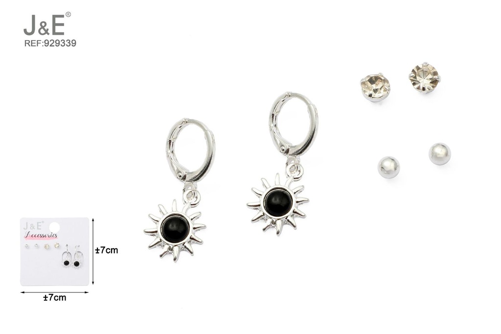 [6u/cx]Set de 3 pares de pendientes de botón