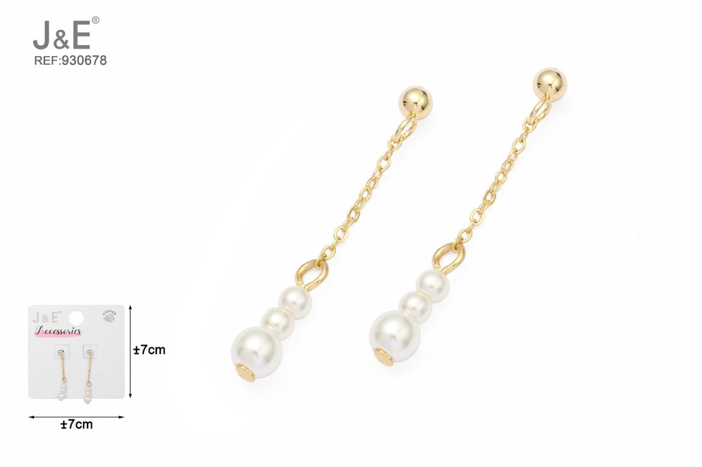 [6u/cx]Pendientes electrochapados en oro verdadero de 14K