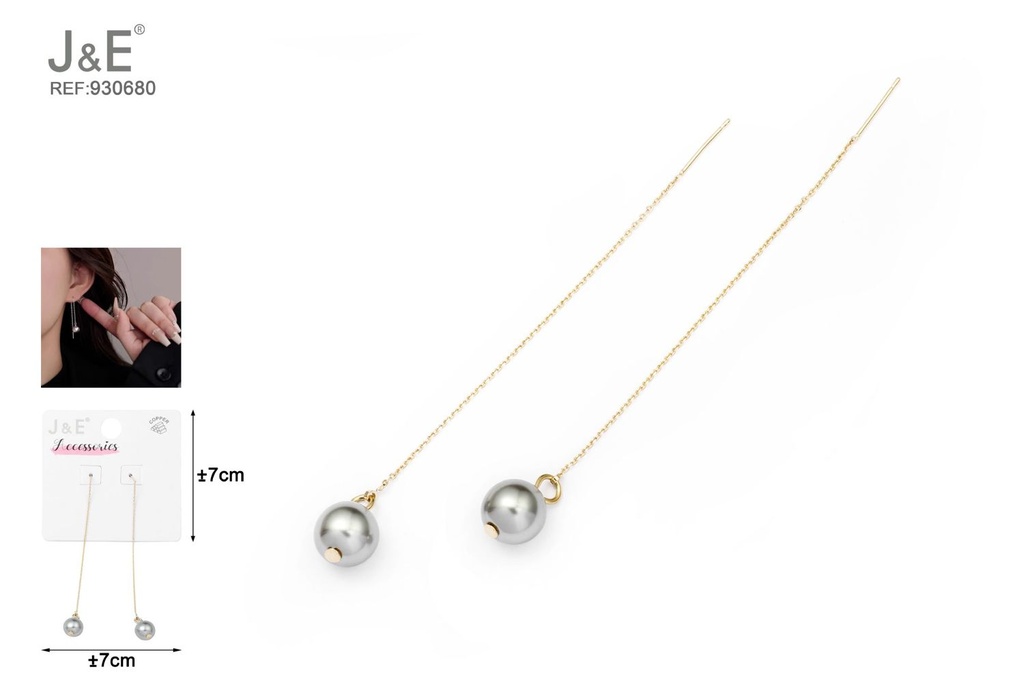 [6u/cx]Pendientes electrochapados en oro verdadero de 14K