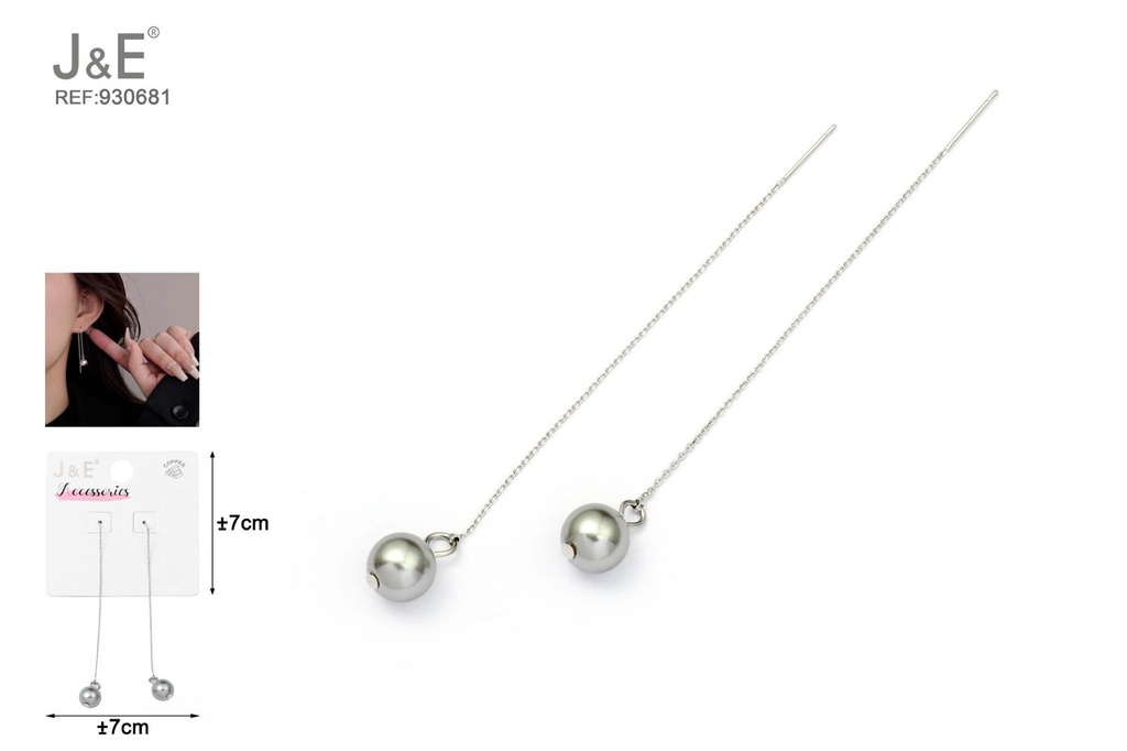 [6u/cx]Pendientes electrochapados en paladio blanco K