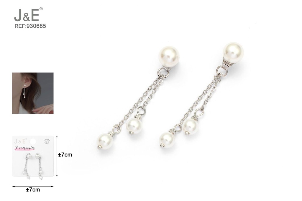 [6u/cx]Pendientes electrochapados en paladio blanco K
