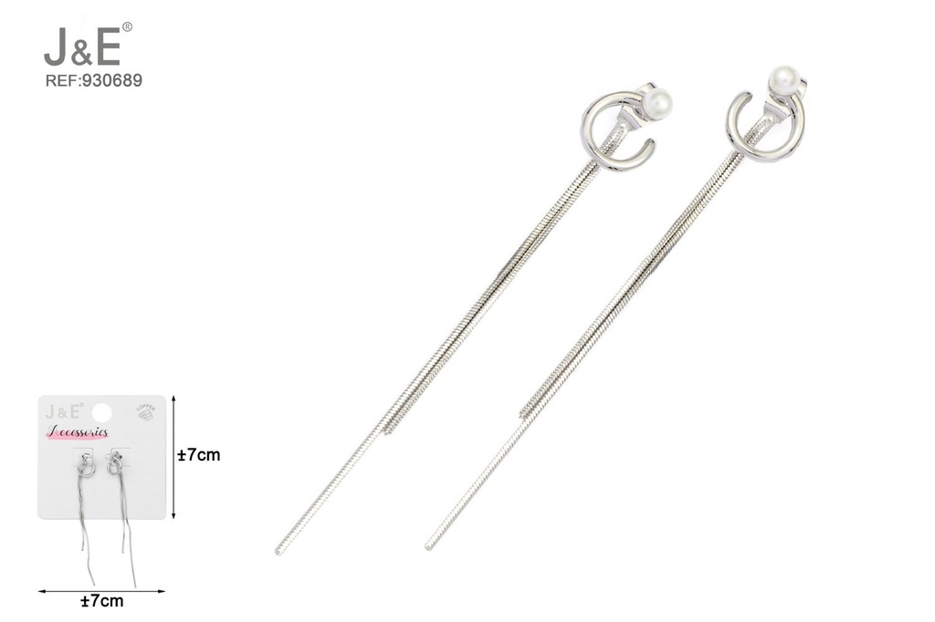 [6u/cx]Pendientes electrochapados en paladio blanco K