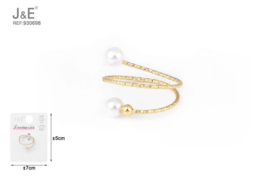 [6u/cx]Anillo electrochapado en oro verdadero de 14K