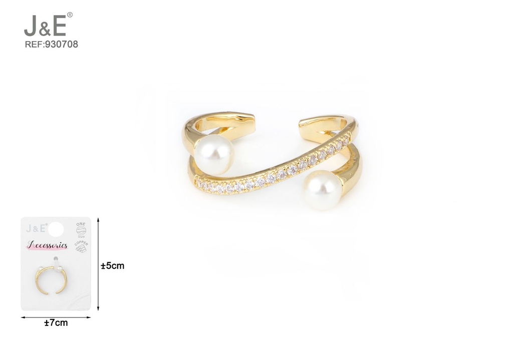 [6u/cx]Anillo electrochapado en oro verdadero de 14K