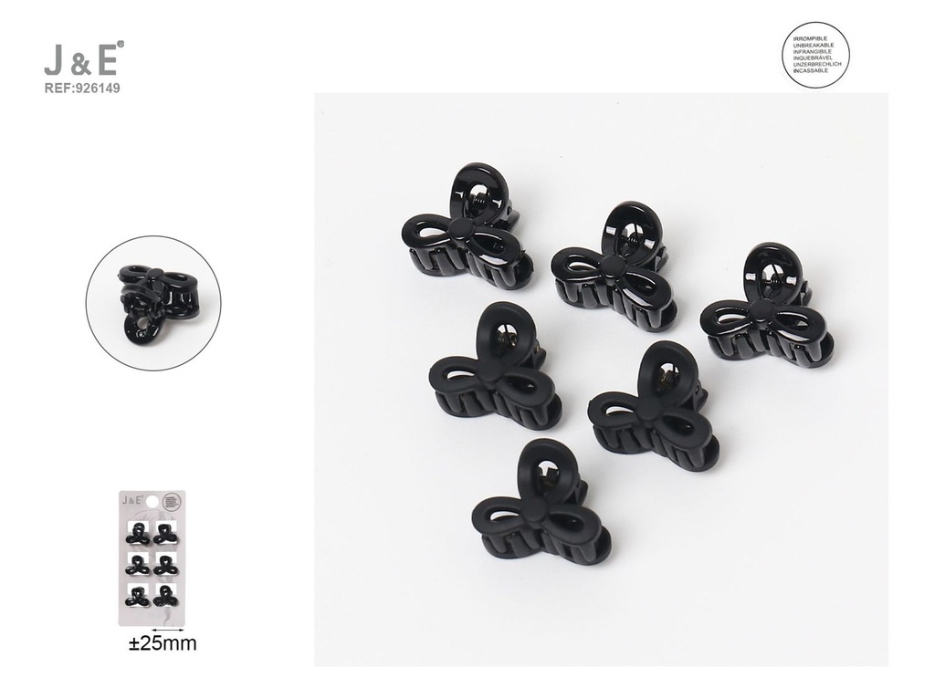 [12u/cx]Set de 6 mini pinzas de garra de 2cm, modelo 6338