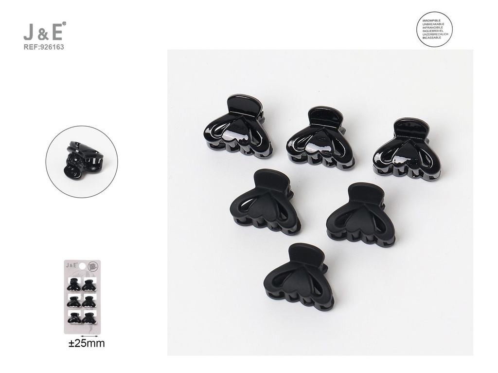 [12u/cx]Set de 6 mini pinzas de garra de 2.5cm, modelo 6342