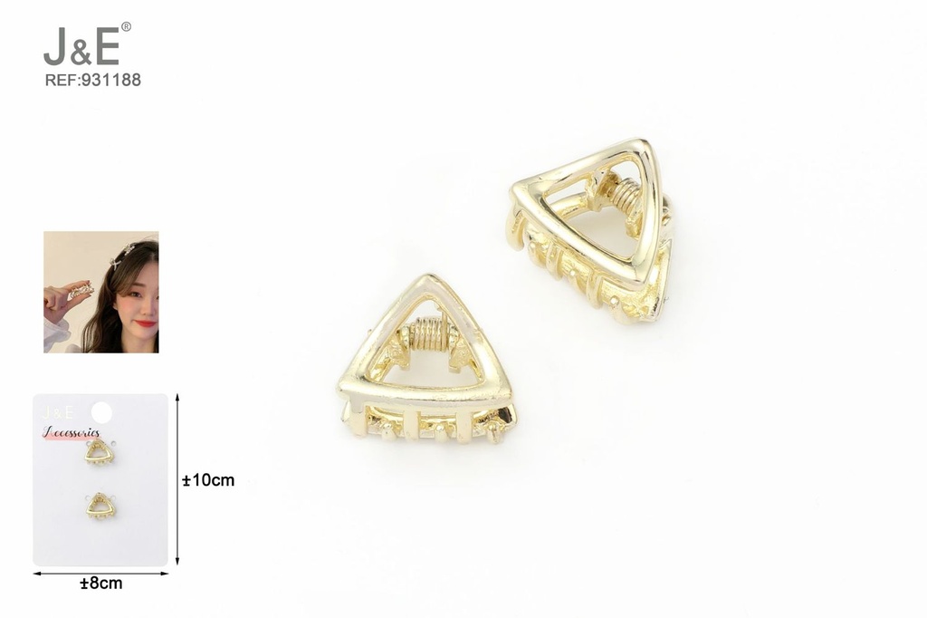 [12u/cx]Pinza de garra con peine incrustado de diamantes 2 piezas