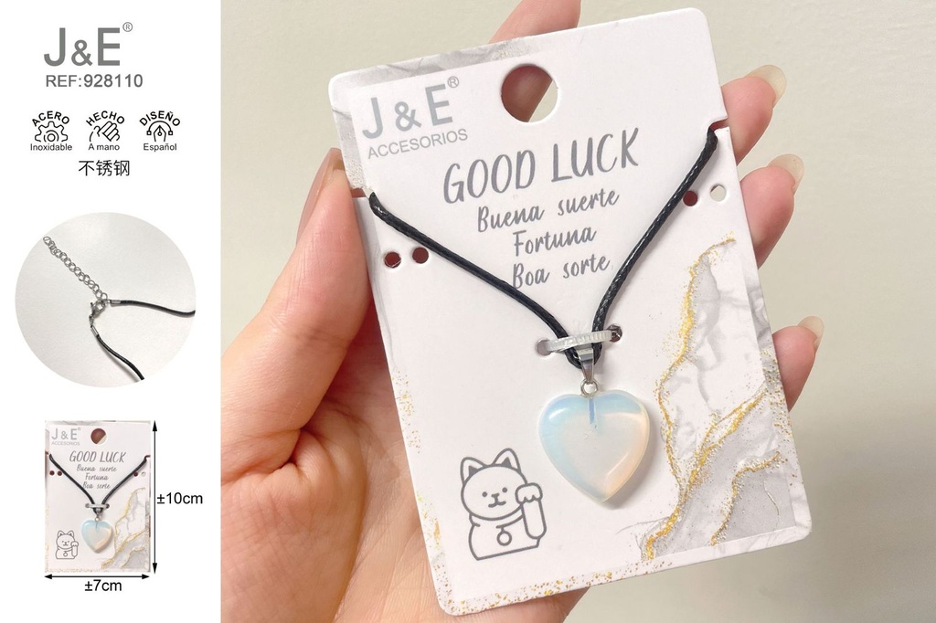 [12u/cx]Colgante de corazón de piedra natural, ópalo