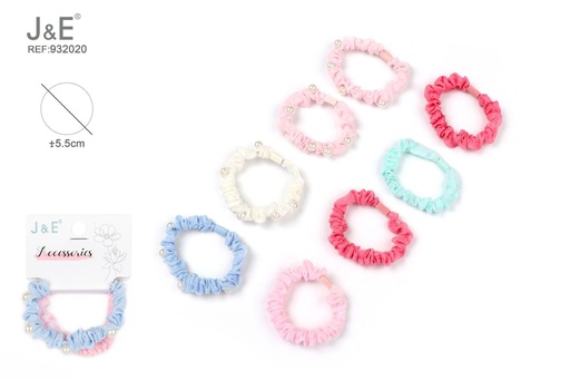 [932020] [12u/cx]Conjunto de gomas pequeñas con perlas de color sólido 2 piezas