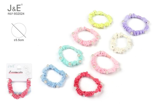 [932024] [12u/cx]Conjunto de gomas pequeñas con perlas de color sólido 2 piezas