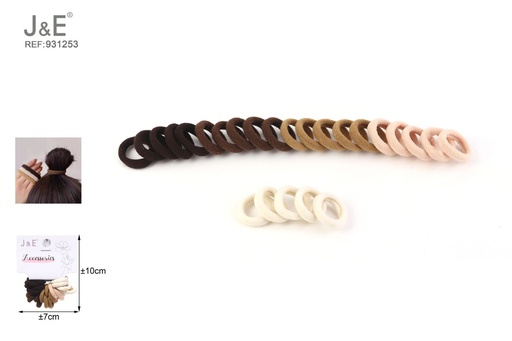 [931253] [12u/cx]Gomas de toalla de invierno tono café, 25 piezas, ancho 4 mm