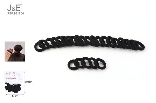 [931254] [12u/cx]Gomas de toalla negras, 25 piezas, ancho 4 mm