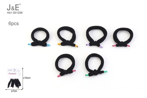 [931258] [12u/cx]Gomas de toalla negras, 6 piezas, ancho 8 mm