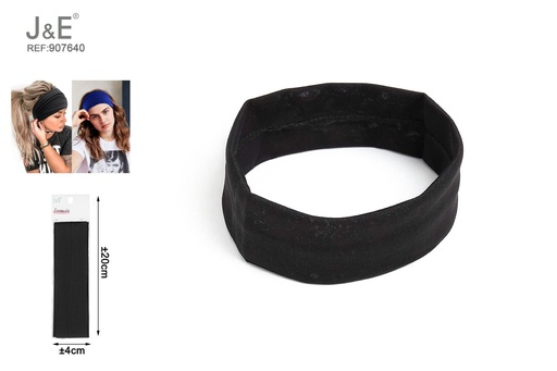 [907640] [12u/cx]Diadema de leche seda negra 4 cm