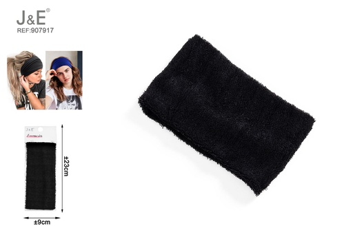 [907917] [12u/cx]Diadema de toalla negra 9cm - Estilo estándar