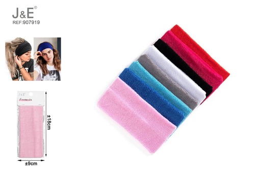 [907919] [24u/cx]Cinta para el cabello de toalla de algodón 9 cm multicolor estándar