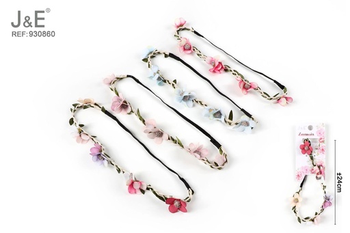 [930860] [12u/cx]Diadema con diseño de flor artificial, color vintage