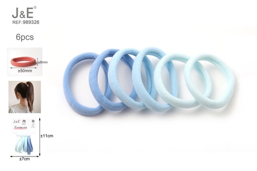 [989326] [24u/cx]Anillos finos decorativos 6 piezas tonos azules 3 colores