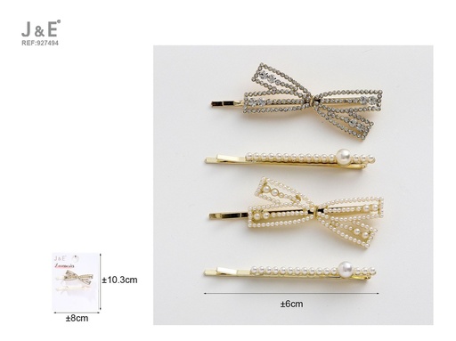 [927494] [12u/cx]Set de pinzas para cabello estilo horquilla 2 piezas