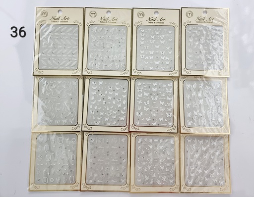 [KK-029] [12u/cx]Decoración de uñas 5D con diamantes en serie de flores y mariposas 18 tipos