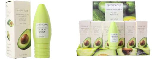 [MX011] HIDRATANTE FACIAL DE ABACATE GLOW LOVE COM 36 UNIDADES